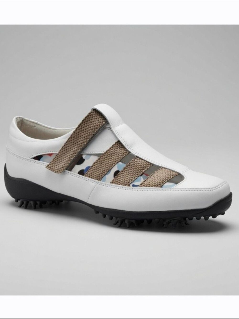 FootJoy Women's Lopro White Taupe Slip-On Velcro Close Golf Shoe Size 7.5 NWT